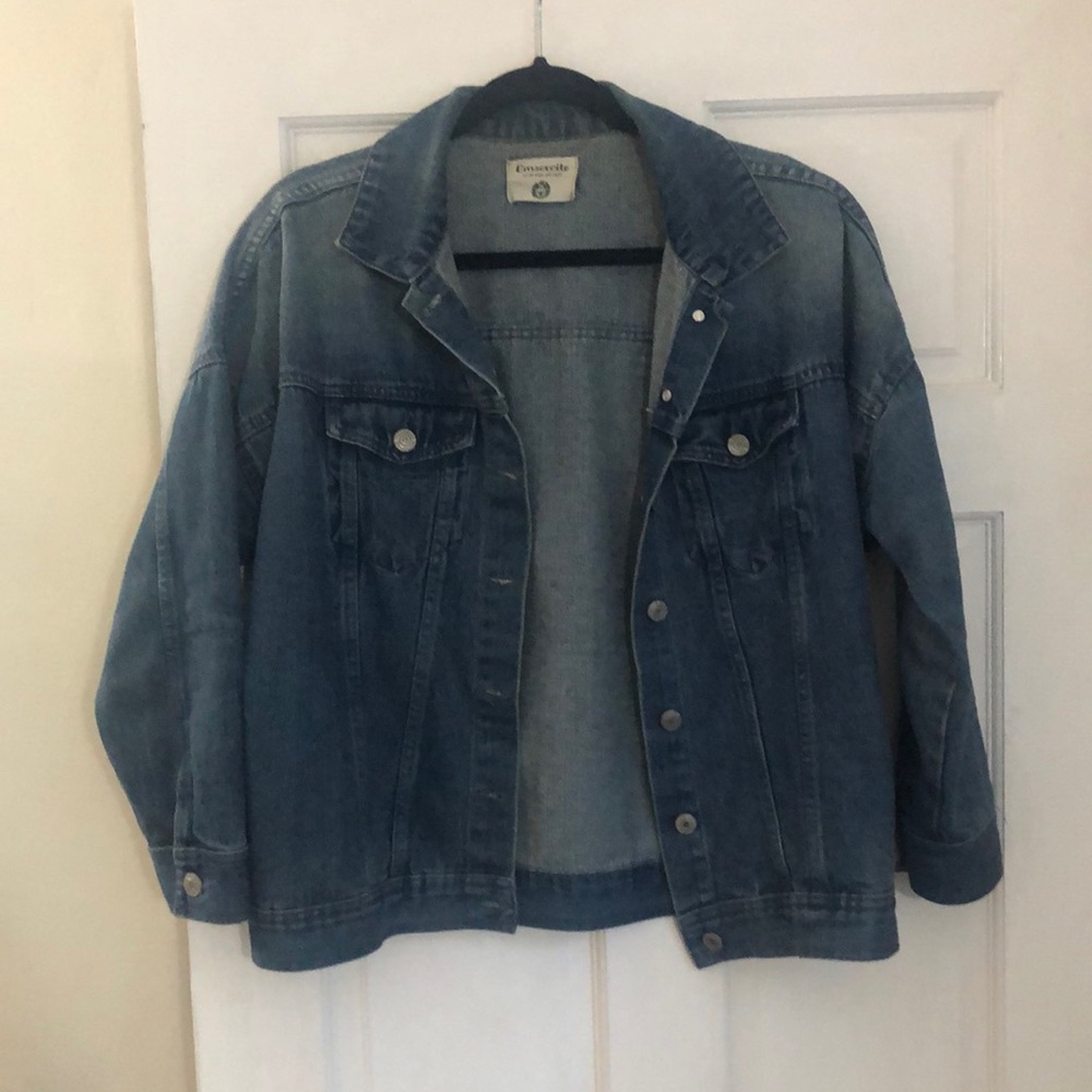 Distressed Drop Shoulder Denim Jacket